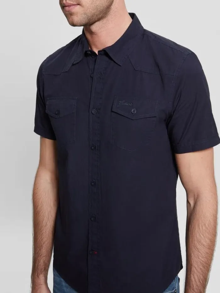 Men GUESS Shirts Nottingham Shirt Bleu lgant