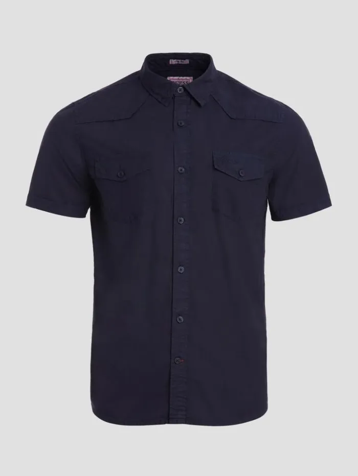 Men GUESS Shirts Nottingham Shirt Bleu lgant