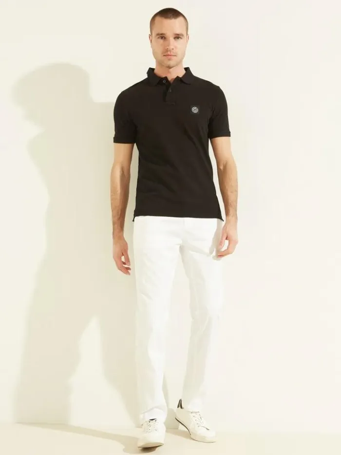Men GUESS Shirts Washed Polo Black