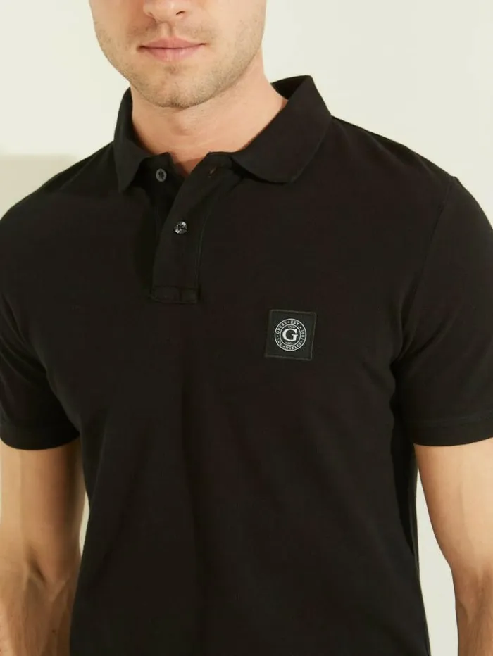 Men GUESS Shirts Washed Polo Black