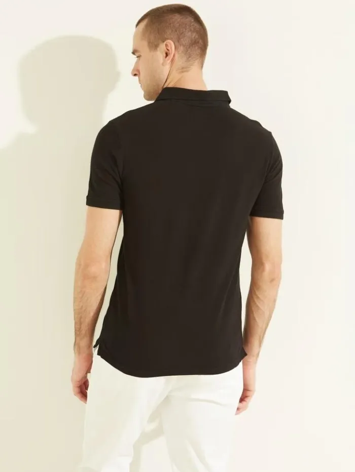 Men GUESS Shirts Washed Polo Black