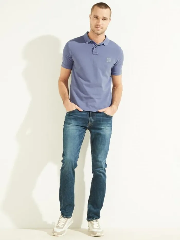 Men GUESS Shirts Washed Polo Rosmery Flower