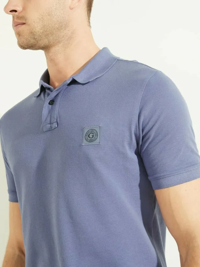 Men GUESS Shirts Washed Polo Rosmery Flower