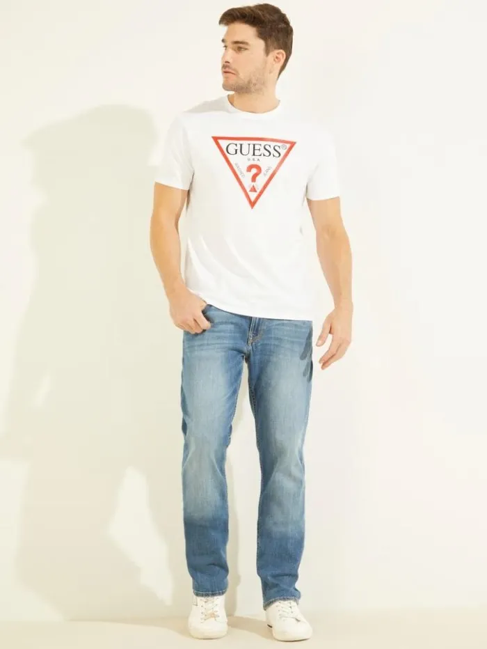Men GUESS TShirts and Tanks Classic Logo Tee Pure White