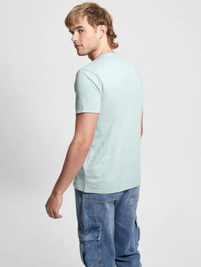 Men GUESS TShirts and Tanks David Acid Wash Tee Lagoon Fog Multi