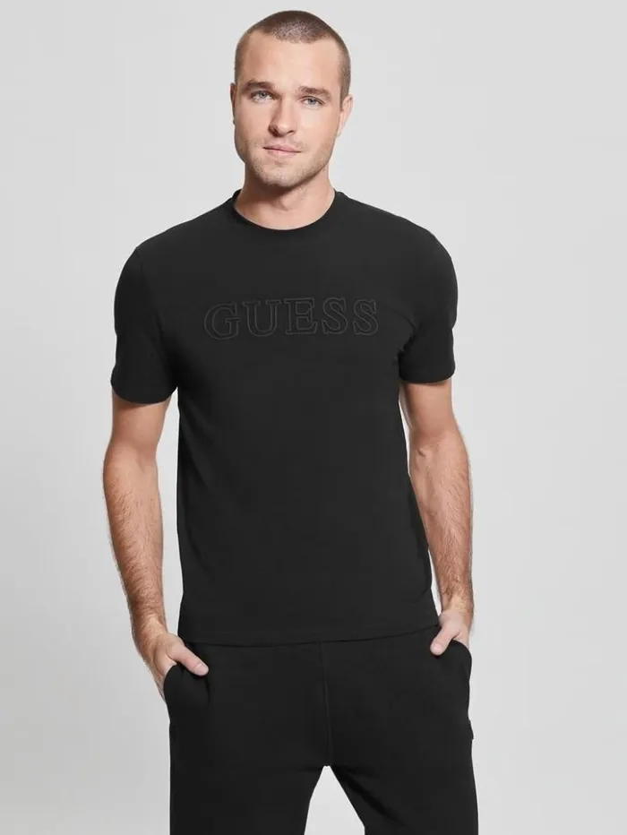 Men GUESS TShirts and Tanks Eco Alphy Tee Black