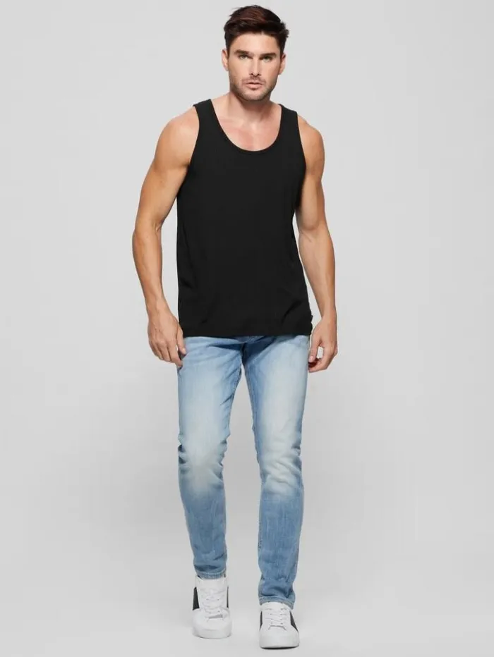 Men GUESS TShirts and Tanks Eco Cyrus Ribbed Tank Black