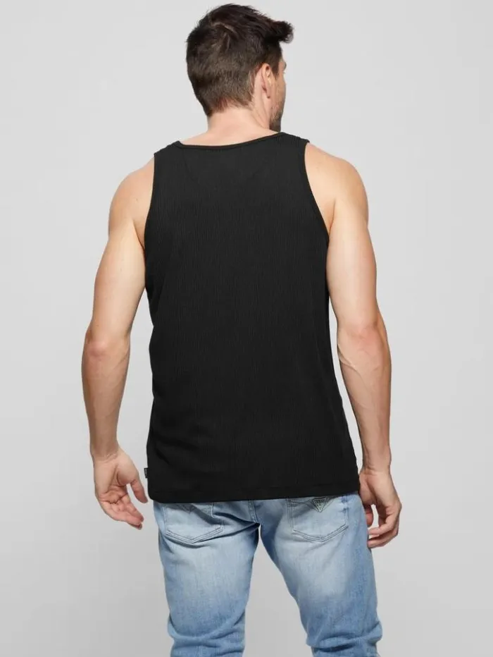 Men GUESS TShirts and Tanks Eco Cyrus Ribbed Tank Black
