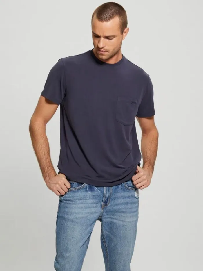 Men GUESS TShirts and Tanks Eco Pocket Tee Bleu lgant