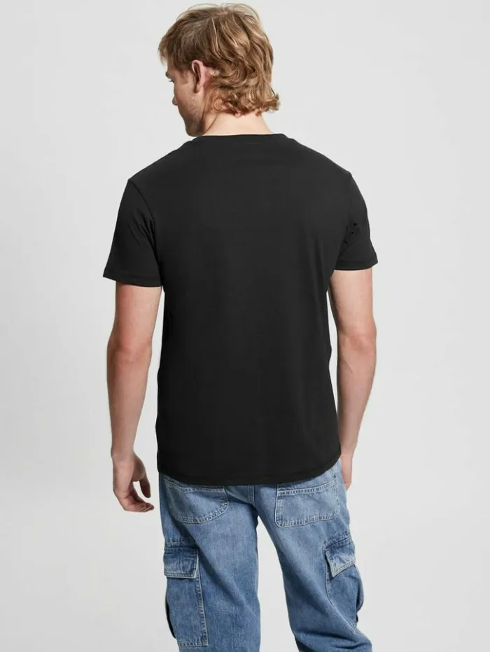 Men GUESS TShirts and Tanks Eco Triangle Patch Tee Black