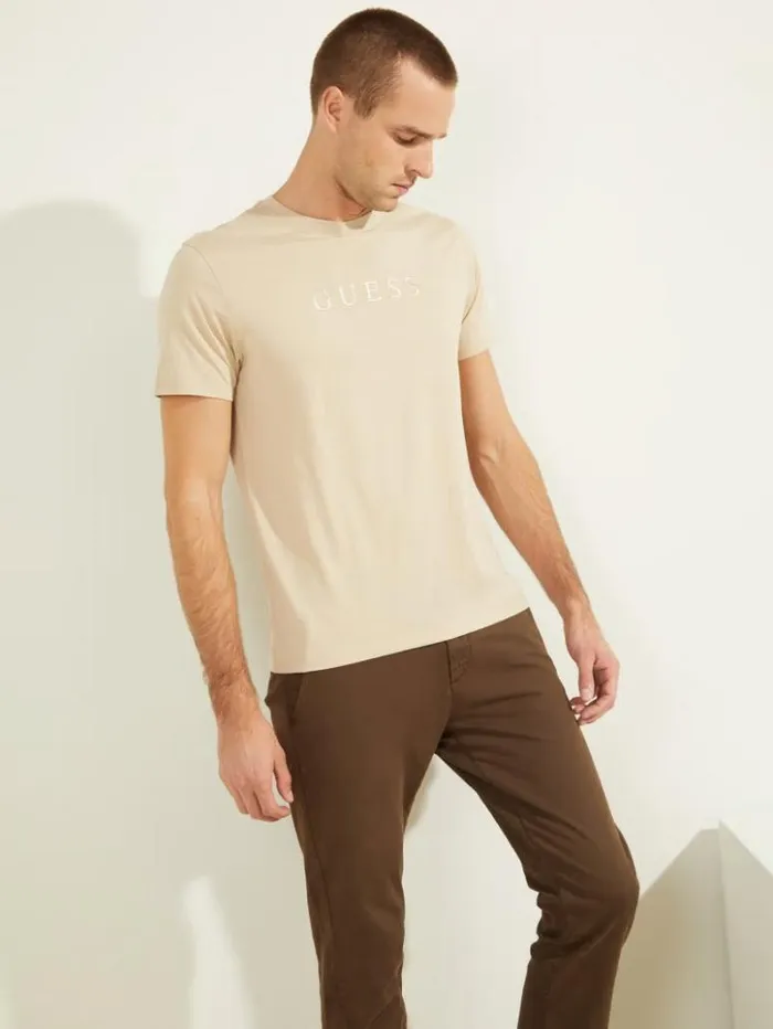 Men GUESS TShirts and Tanks Embroidered Logo Tee Nomad