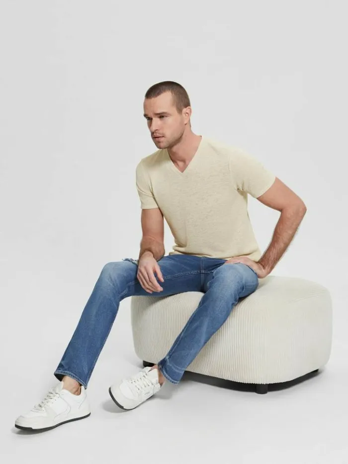 Men GUESS TShirts and Tanks Gauze Tee White Smoke