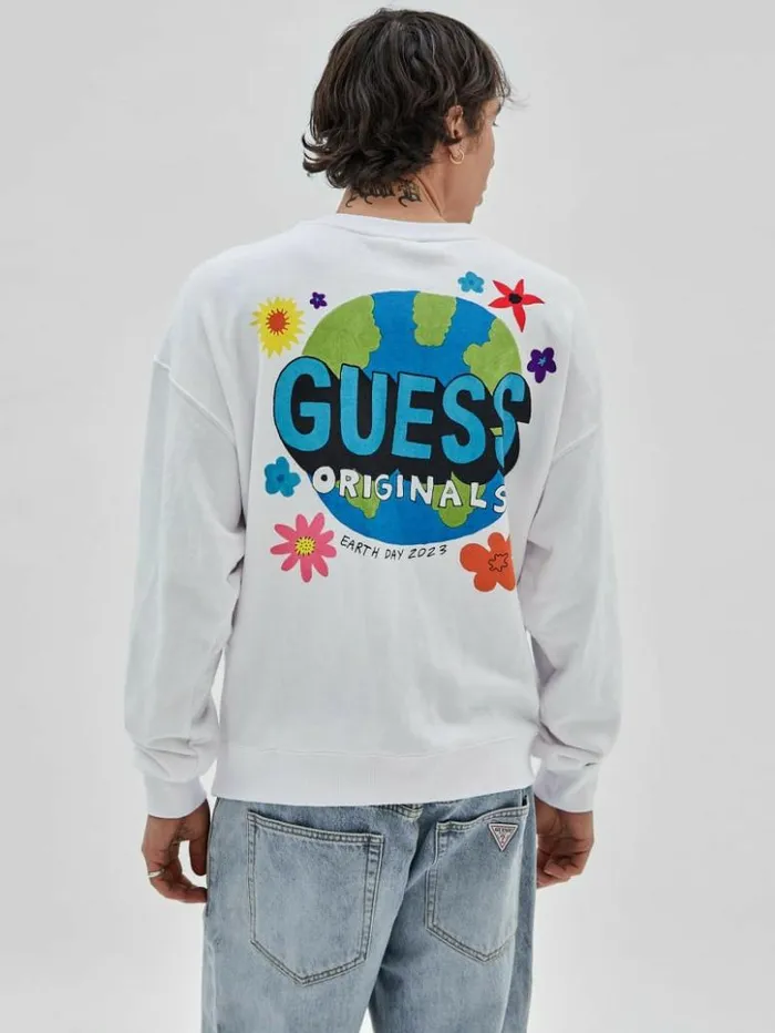 Men GUESS TShirts and Tanks GUESS Originals Eco Earth Day Floral Tee Pure White Men GUESS TShirts and Tanks GUESS Originals Eco Earth Day Floral Tee Pure White