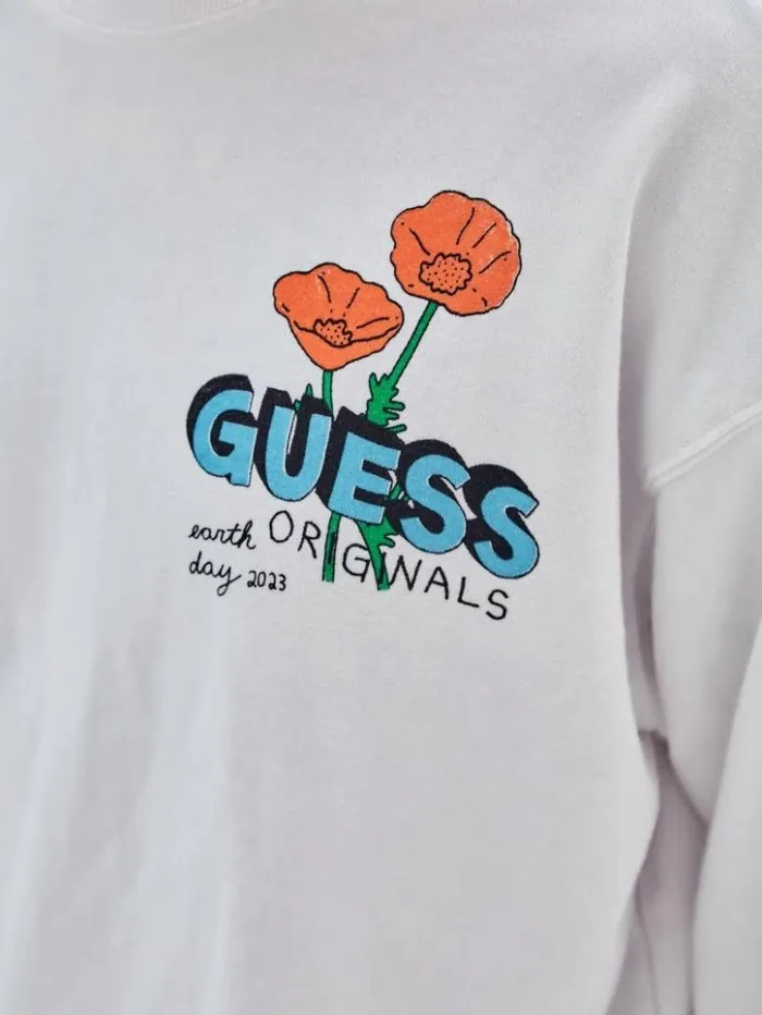 Men GUESS TShirts and Tanks GUESS Originals Eco Earth Day Floral Tee Pure White Men GUESS TShirts and Tanks GUESS Originals Eco Earth Day Floral Tee Pure White