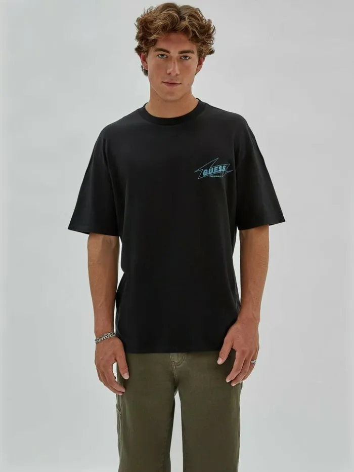 Men GUESS TShirts and Tanks GUESS Originals Eco Radio Tee Black