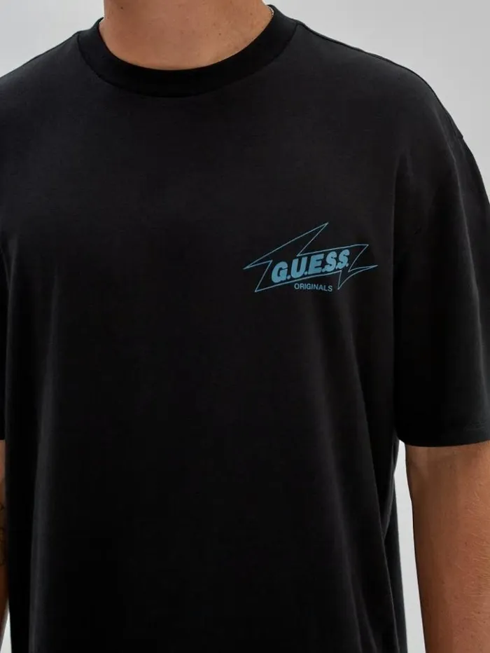Men GUESS TShirts and Tanks GUESS Originals Eco Radio Tee Black