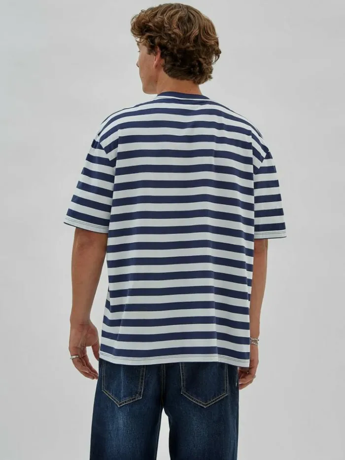 Men GUESS TShirts and Tanks GUESS Originals Eco Simple Stripe Tee Cave Blue Multi Men GUESS TShirts and Tanks GUESS Originals Eco Simple Stripe Tee Cave Blue Multi