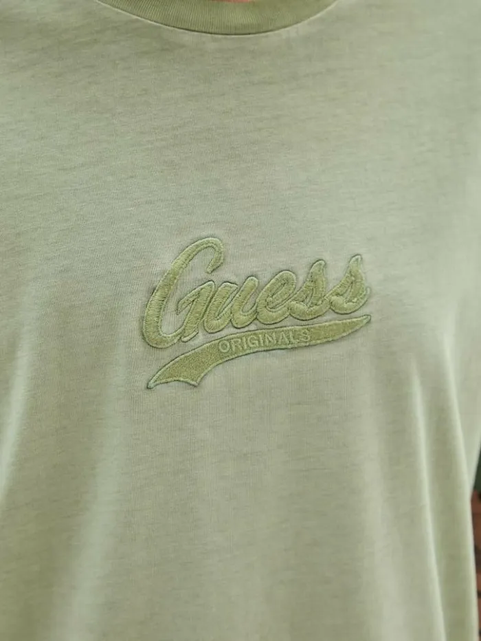 Men GUESS TShirts and Tanks GUESS Originals Icon Logo Tee Dried Sage Multi