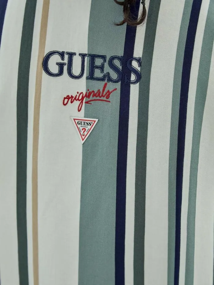 Men GUESS TShirts and Tanks GUESS Originals Striped Tee Sandy Shore Multi