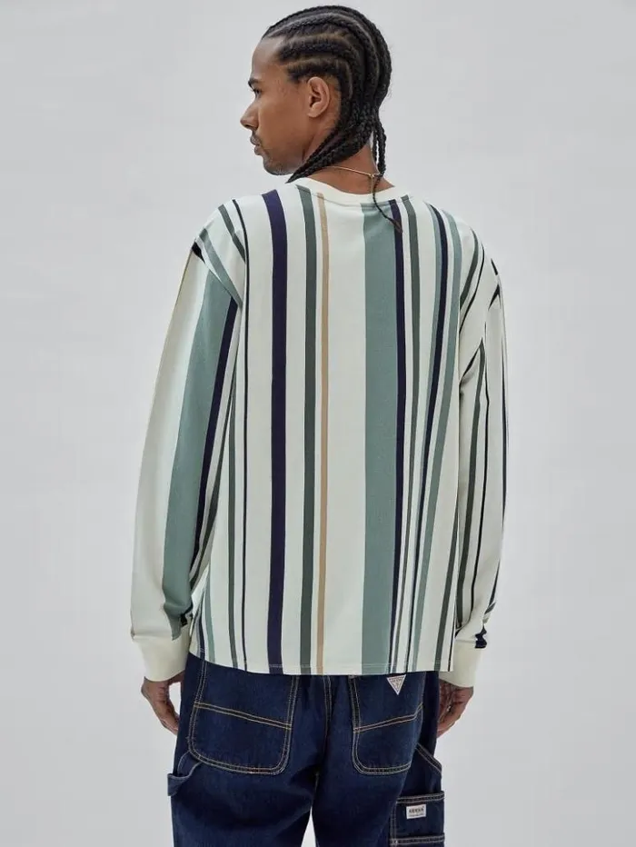 Men GUESS TShirts and Tanks GUESS Originals Striped Tee Sandy Shore Multi