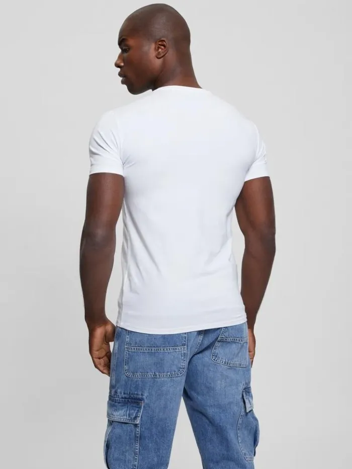 Men GUESS TShirts and Tanks Iridescent Logo Graphic Tee True White