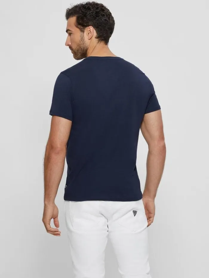Men GUESS TShirts and Tanks Iridescent Signature Tee Bleu lgant