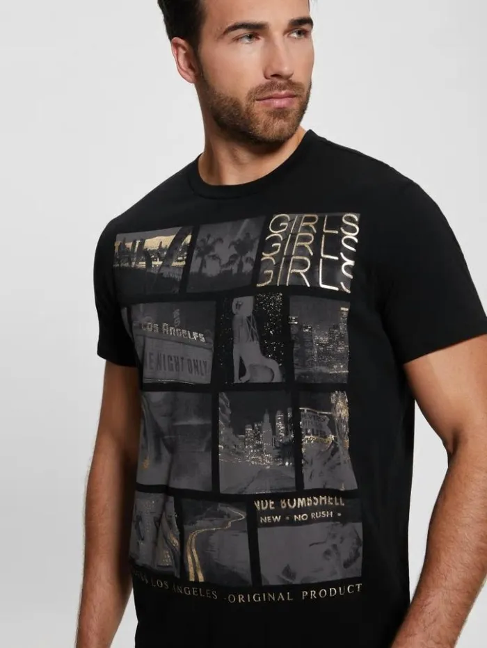 Men GUESS TShirts and Tanks LA Dreams Tee Black