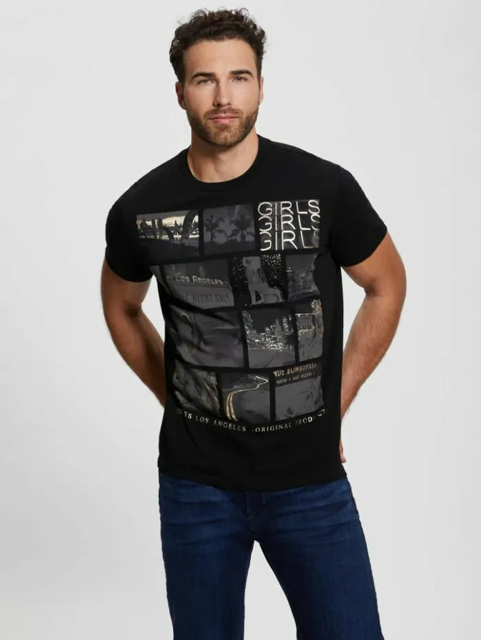 Men GUESS TShirts and Tanks LA Dreams Tee Black