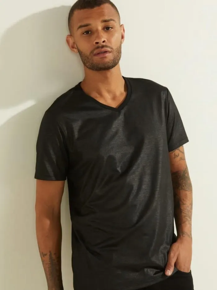 Men GUESS TShirts and Tanks Mason VNeck Tee Jet Black