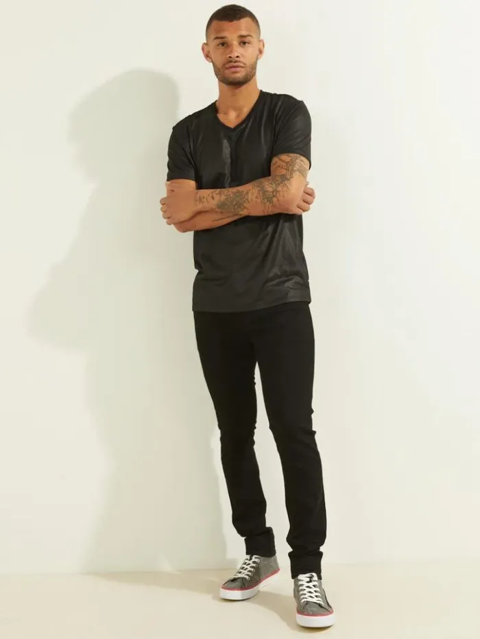 Men GUESS TShirts and Tanks Mason VNeck Tee Jet Black