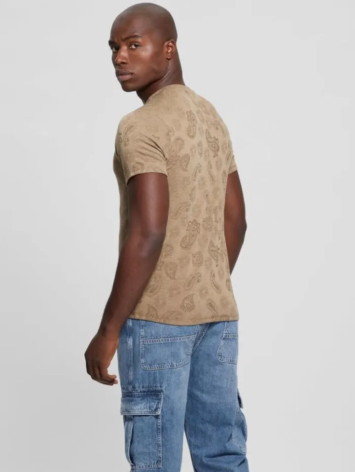 Men GUESS TShirts and Tanks Paisley Tee Walnut Shell Multi