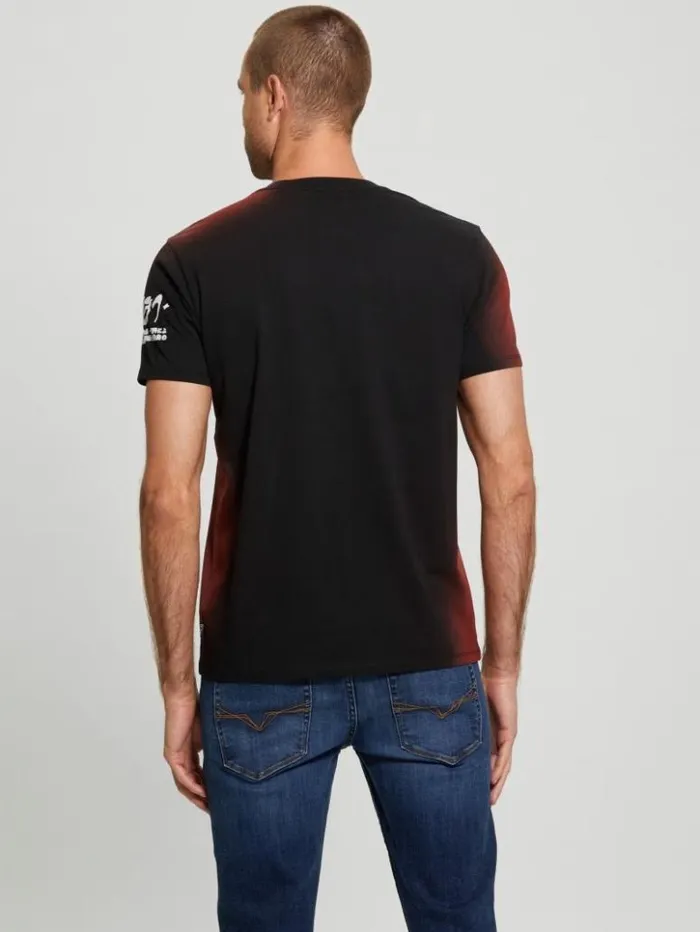Men GUESS TShirts and Tanks Rose Noir Tee Jet Black Multi