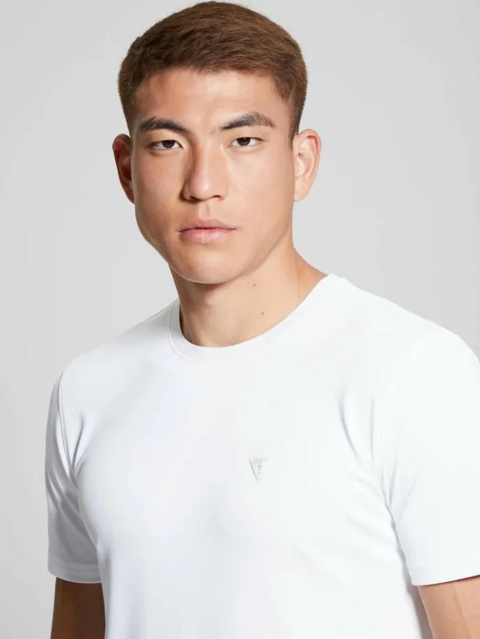 Men GUESS TShirts and Tanks Signature Crewneck Tee Pure White