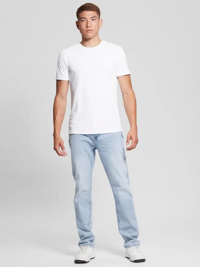 Men GUESS TShirts and Tanks Signature Crewneck Tee Pure White