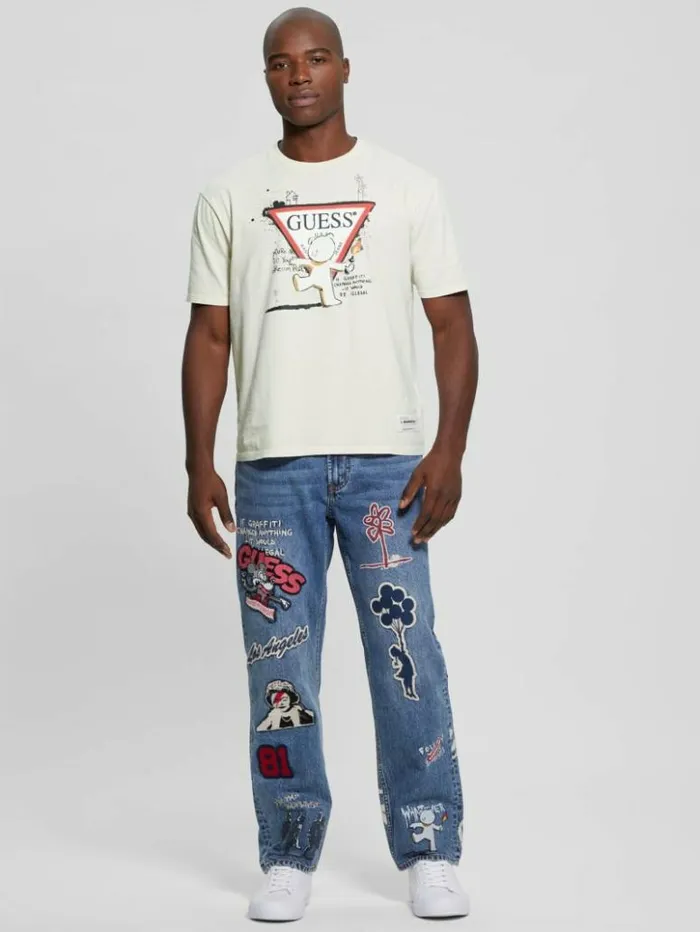 Men GUESS TShirts and Tanks Teddy Signature Tee Quicksand Multi