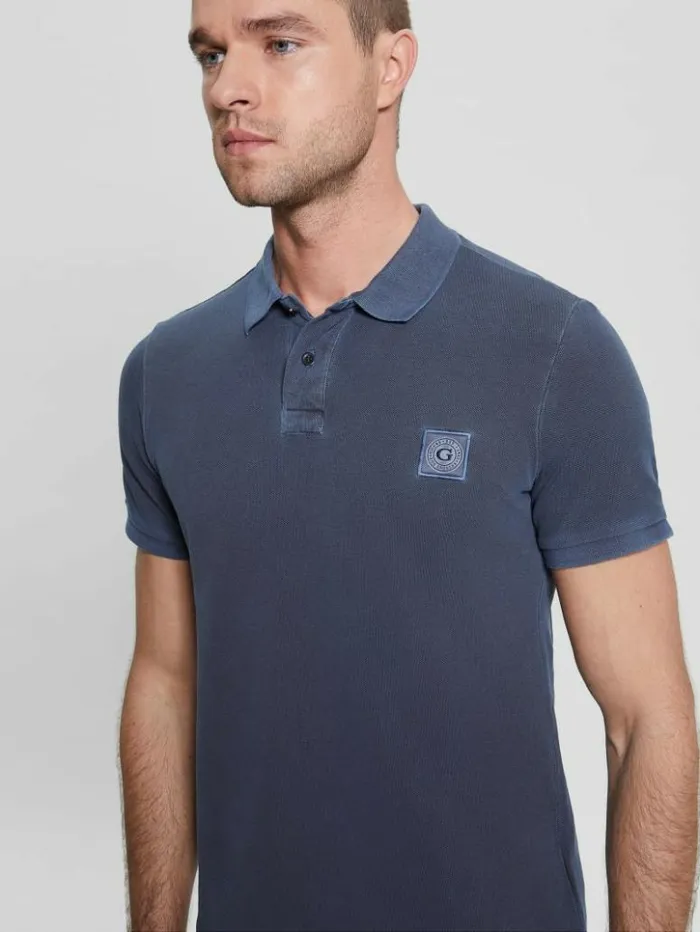 Men GUESS TShirts and Tanks Washed Polo Bleu lgant