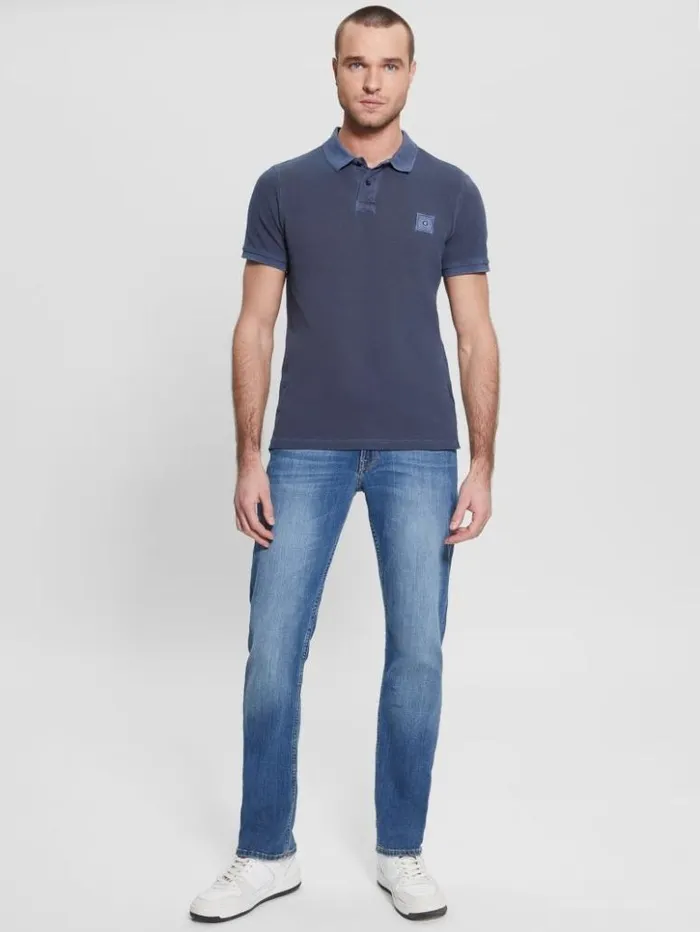 Men GUESS TShirts and Tanks Washed Polo Bleu lgant