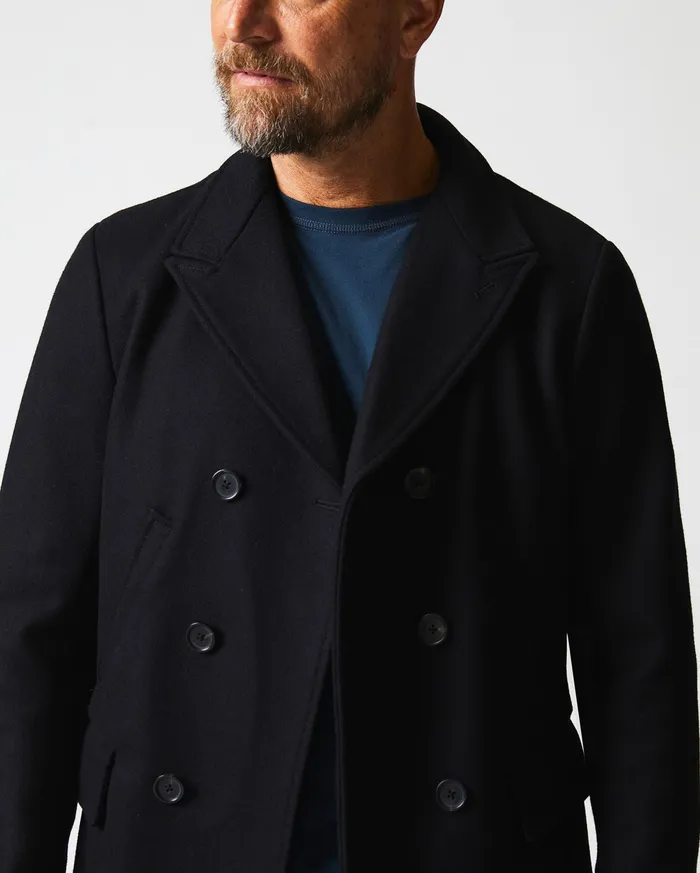 Men Jackets and Outerwear Billy Reid Bond Peacoat Black