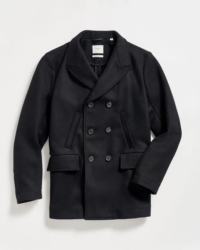 Men Jackets and Outerwear Billy Reid Bond Peacoat Black