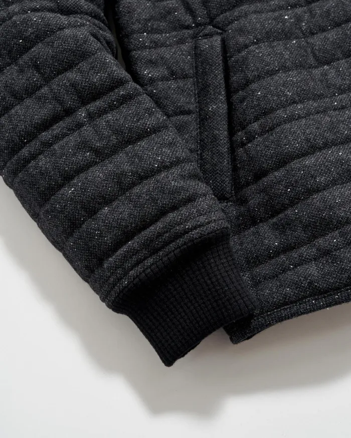 Men Jackets and Outerwear Billy Reid Collegiate Bomber Black Tweed
