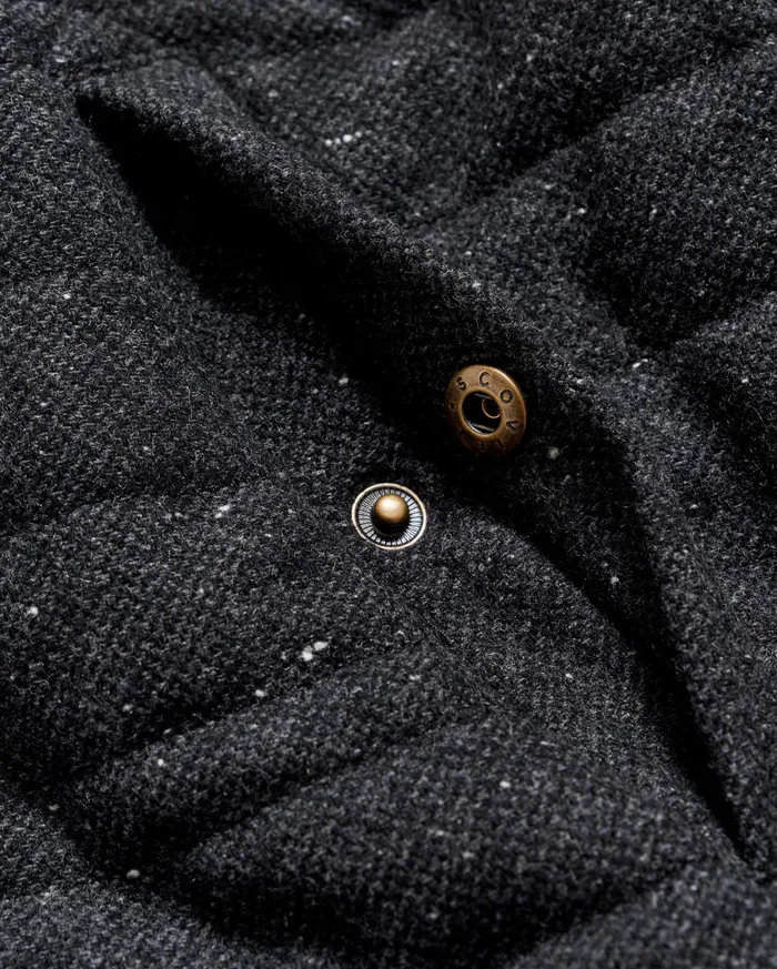 Men Jackets and Outerwear Billy Reid Collegiate Bomber Black Tweed