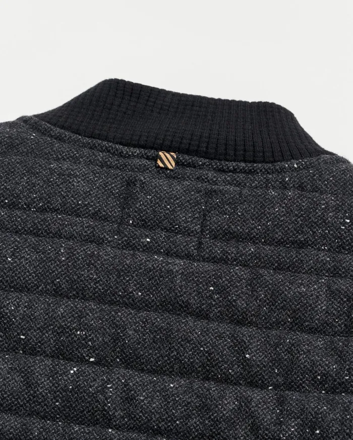 Men Jackets and Outerwear Billy Reid Collegiate Bomber Black Tweed