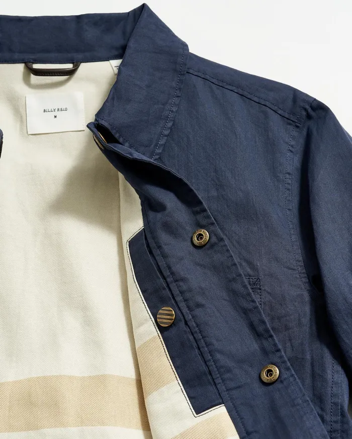 Men Jackets and Outerwear Billy Reid Leroy Shirt Jacket Carbon Blue