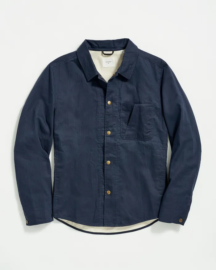 Men Jackets and Outerwear Billy Reid Leroy Shirt Jacket Carbon Blue