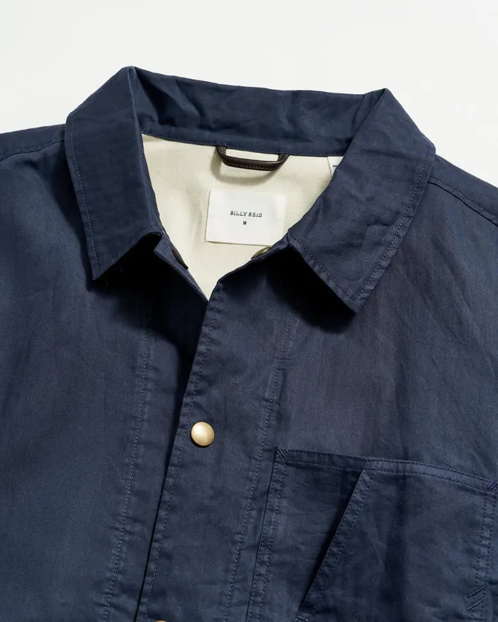 Men Jackets and Outerwear Billy Reid Leroy Shirt Jacket Carbon Blue