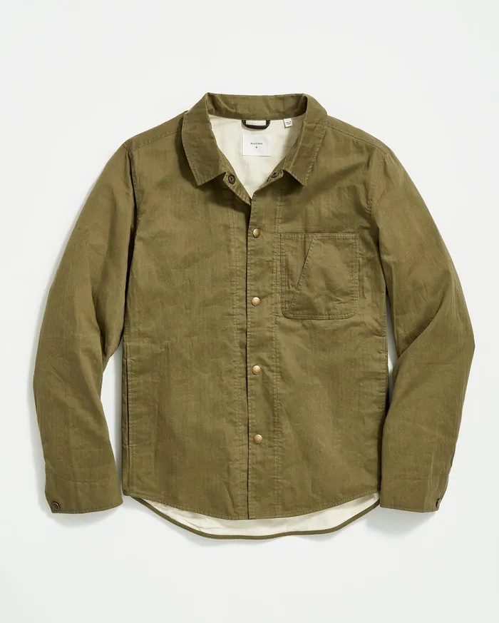 Men Jackets and Outerwear Billy Reid Leroy Shirt Jacket Moss Green