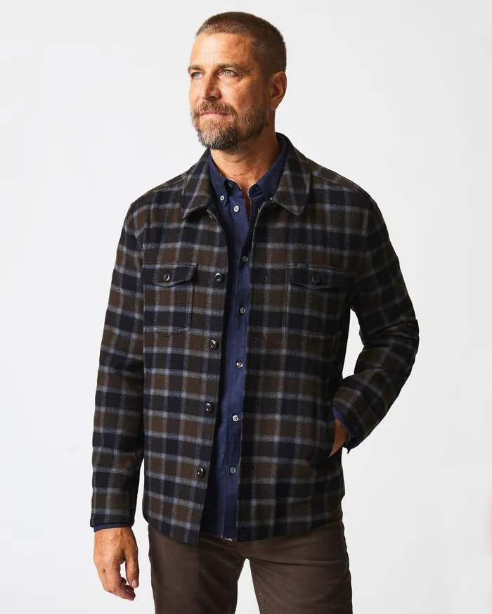 Men Jackets and Outerwear Billy Reid Mo Shirt Jacket Olivemulti