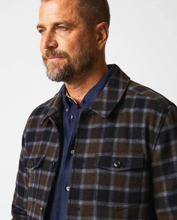 Men Jackets and Outerwear Billy Reid Mo Shirt Jacket Olivemulti