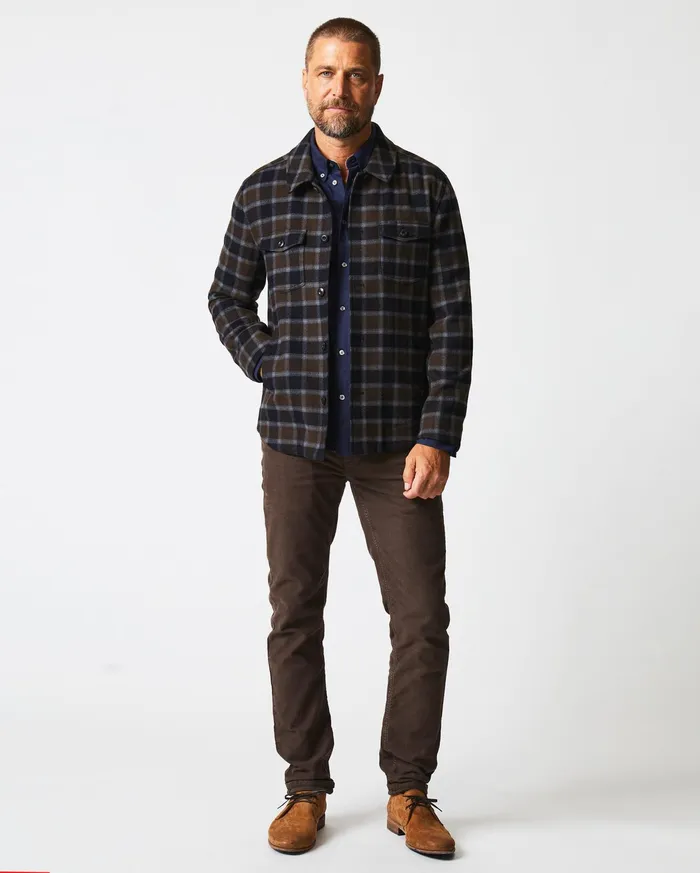 Men Jackets and Outerwear Billy Reid Mo Shirt Jacket Olivemulti