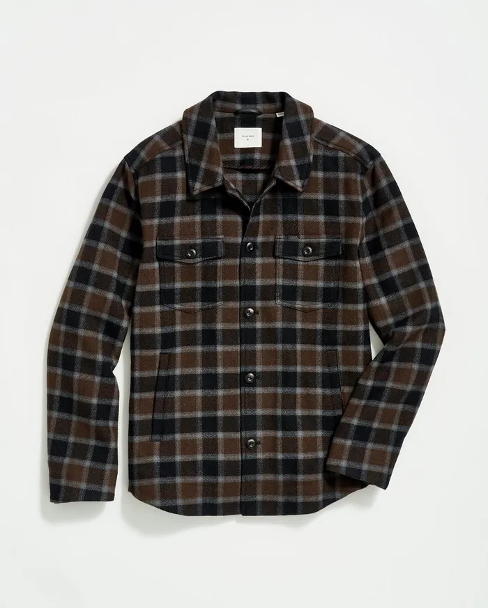 Men Jackets and Outerwear Billy Reid Mo Shirt Jacket Olivemulti
